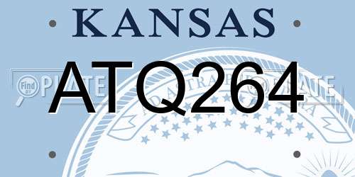 ATQ264 Kansas License Plate