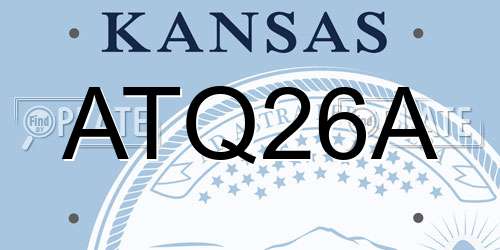 ATQ26A Kansas License Plate