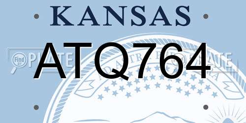 ATQ764 Kansas License Plate