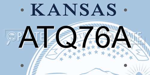 ATQ76A Kansas License Plate