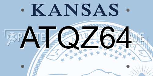 ATQZ64 Kansas License Plate