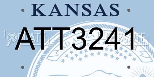 ATT3241 Kansas License Plate