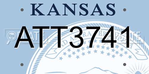 ATT3741 Kansas License Plate