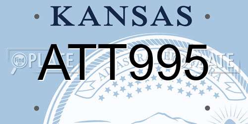 ATT995 Kansas License Plate