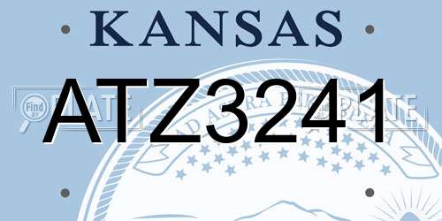 ATZ3241 Kansas License Plate