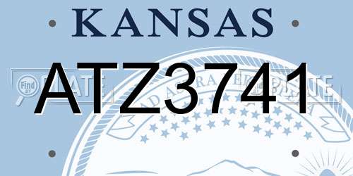 ATZ3741 Kansas License Plate