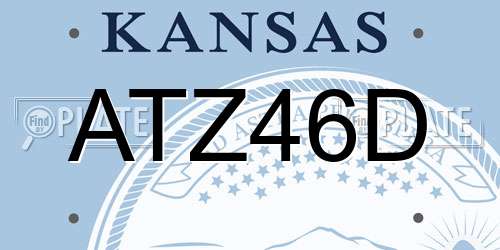 ATZ46D Kansas License Plate