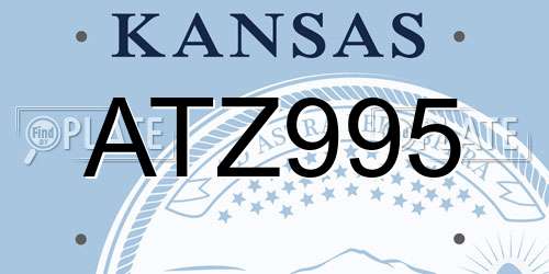 ATZ995 Kansas License Plate
