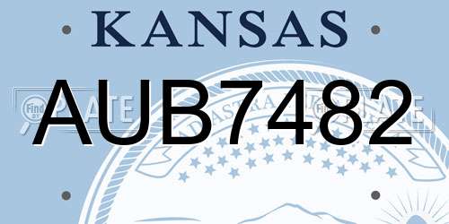 AUB7482 Kansas License Plate