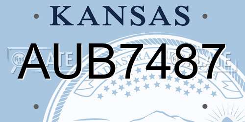 AUB7487 Kansas License Plate