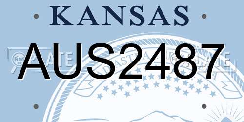 AUS2487 Kansas License Plate
