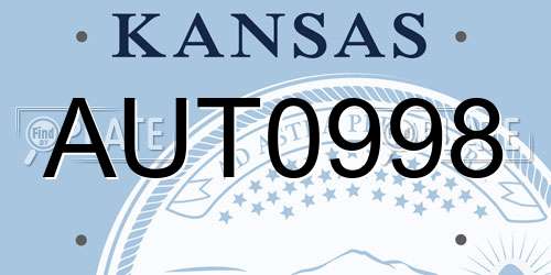 AUT0998 Kansas License Plate