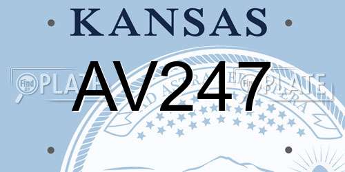 AV247 Kansas License Plate