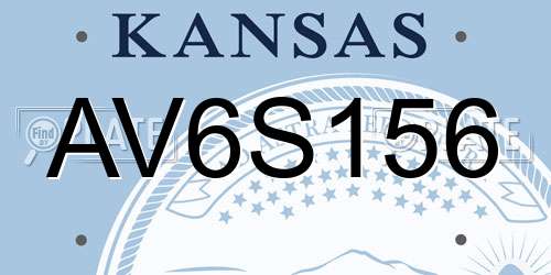 AV6S156 Kansas License Plate