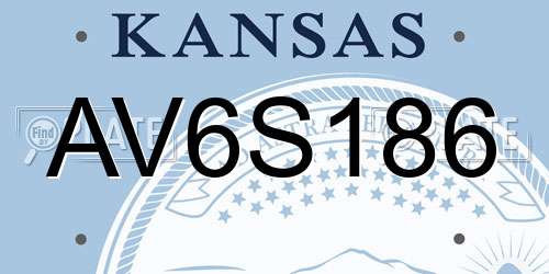 AV6S186 Kansas License Plate