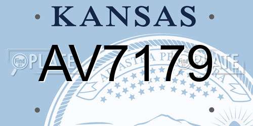 AV7179 Kansas License Plate