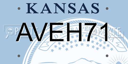 AVEH71 Kansas License Plate