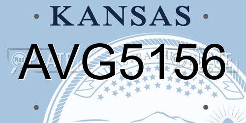 AVG5156 Kansas License Plate
