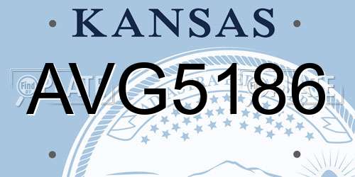 AVG5186 Kansas License Plate