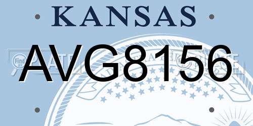AVG8156 Kansas License Plate