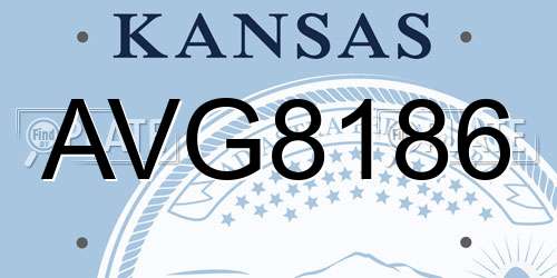 AVG8186 Kansas License Plate