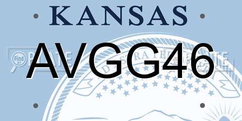 AVGG46 Kansas License Plate