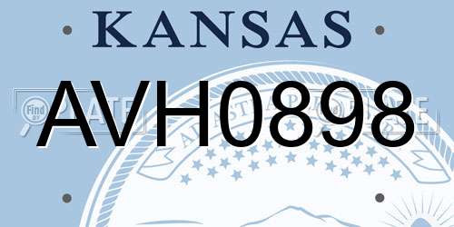 AVH0898 Kansas License Plate