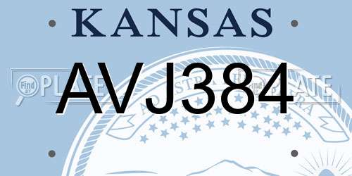 AVJ384 Kansas License Plate