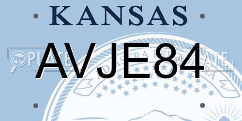 AVJE84 Kansas License Plate
