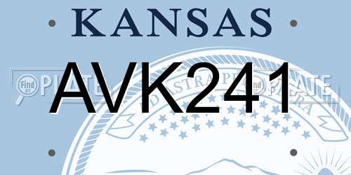 AVK241 Kansas License Plate