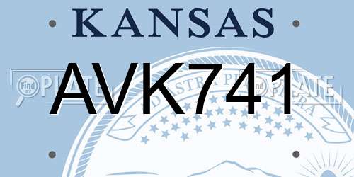 AVK741 Kansas License Plate