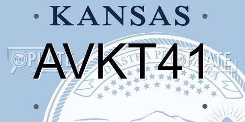 AVKT41 Kansas License Plate