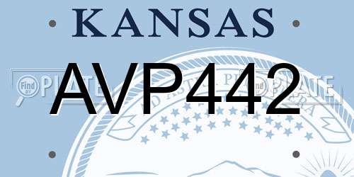 AVP442 Kansas License Plate