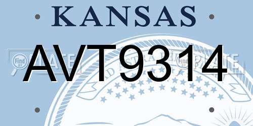 AVT9314 Kansas License Plate