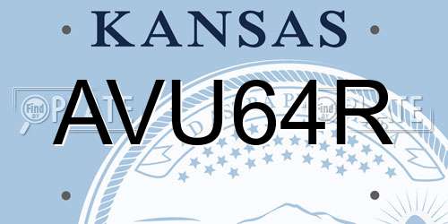 AVU64R Kansas License Plate