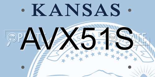 AVX51S Kansas License Plate