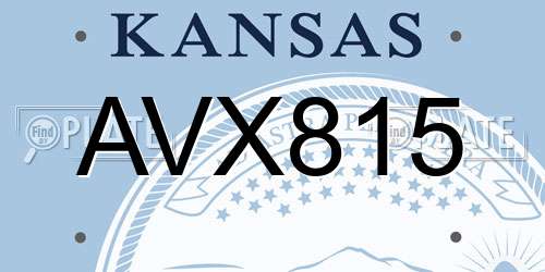AVX815 Kansas License Plate
