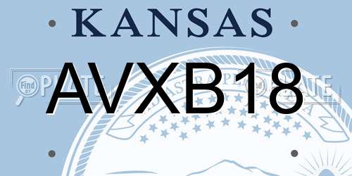 AVXB18 Kansas License Plate