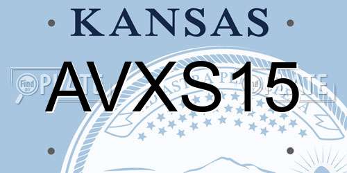 AVXS15 Kansas License Plate