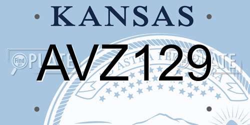 AVZ129 Kansas License Plate
