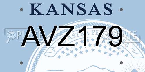 AVZ179 Kansas License Plate