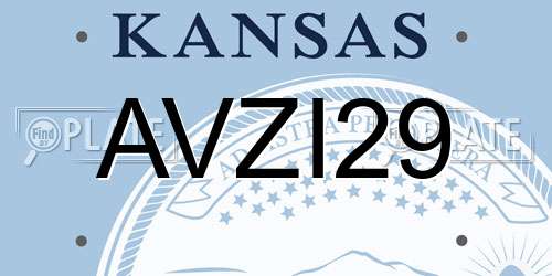 AVZI29 Kansas License Plate