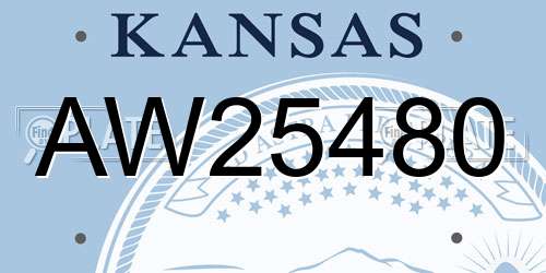 AW25480 Kansas License Plate