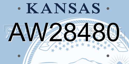 AW28480 Kansas License Plate