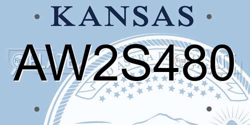 AW2S480 Kansas License Plate