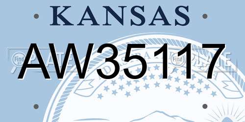 AW35117 Kansas License Plate