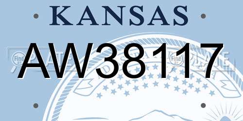 AW38117 Kansas License Plate