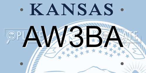 AW3BA Kansas License Plate