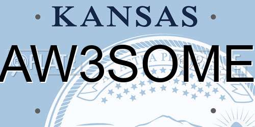 AW3SOME Kansas License Plate
