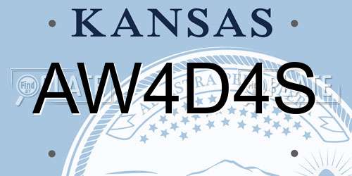 AW4D4S Kansas License Plate